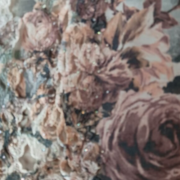 Vintage Cal Style Fairy Lace Beads Floral Dress SzM Whimsigoth Cottagecore Flowy - Picture 4 of 11